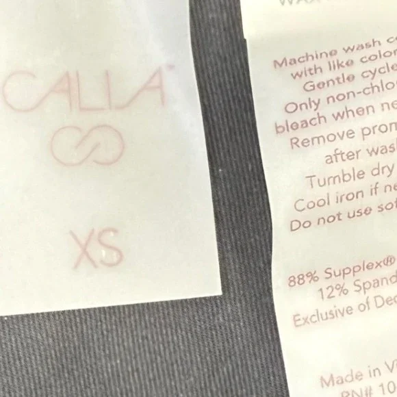 Calla Collection Black High Rise Full Length Fitted Leggings Size XS - Picture 4 of 8